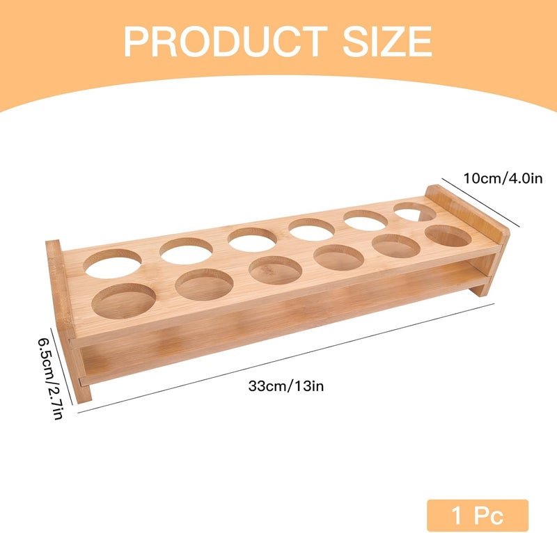 GeryVtee 12 Shot Glass Holder Wine Glass Cup Serving Tray Cups Organizer Shot Display for Bar Accessories for Party, Bar, Club Hole: 1.53 Inch - Image 2